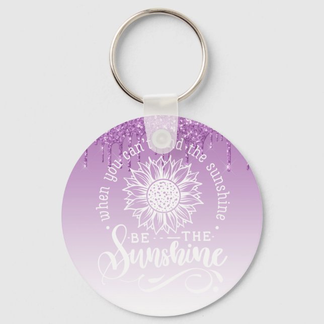 Inspirational Quote | Sunflower Key Ring (Front)