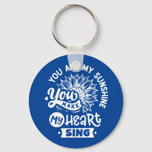 Inspirational Quote Sunflower Key Ring