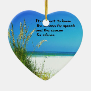 Inspirational Quote The sounds of Silence Ceramic Tree Decoration
