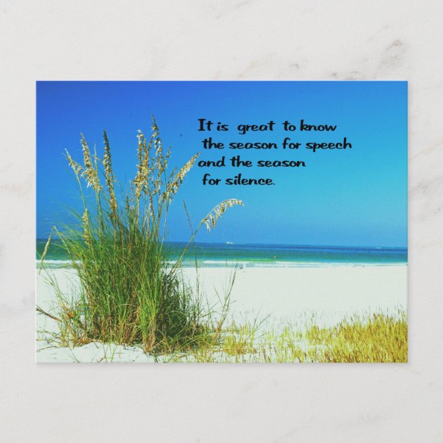 Inspirational Quote The sounds of Silence Postcard (Front)