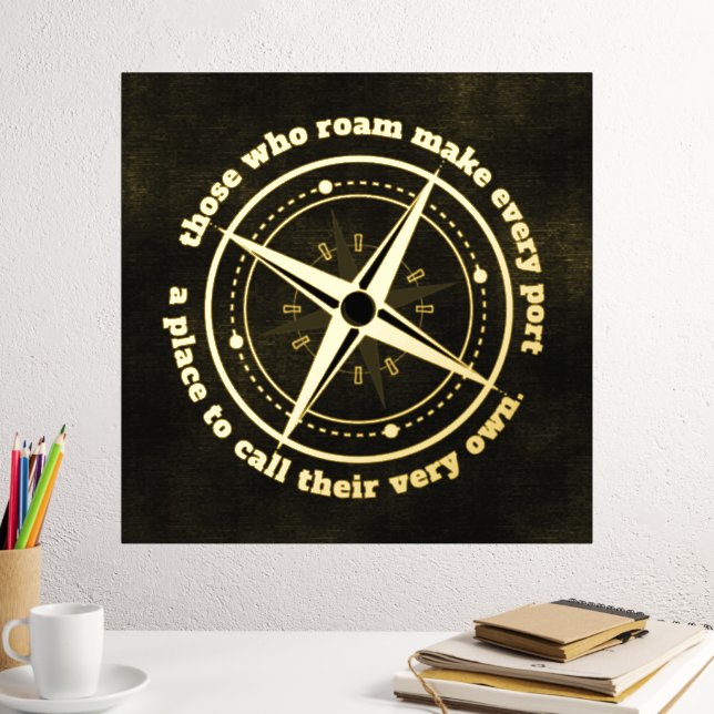 Inspirational Quote Those Who Roam ... Foil Prints (In Situ (Desk 2))