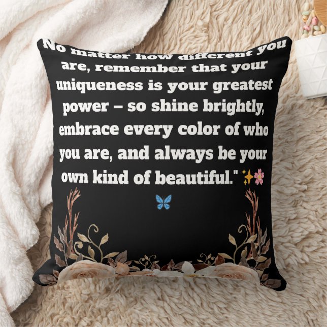 Inspirational Quote Throw Pillow  (Blanket)