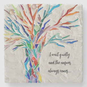 Inspirational Quote Tree Stone Coaster