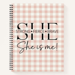 Inspirational Quote Typography Gingham Notebook