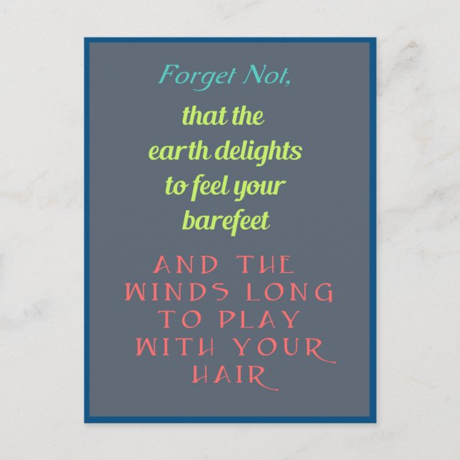 Inspirational Quote Typography Postcard (Front)