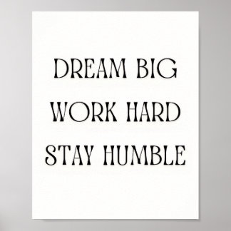 Inspirational Quote Wall Art - Dream Big Work Hard