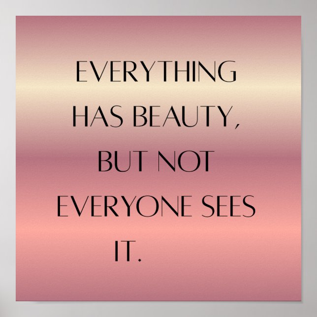 Inspirational Quote Wall Art Poster – Modern Minim (Front)