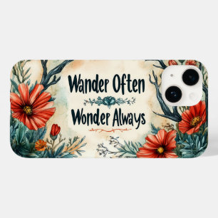 Inspirational Quote : Wander Often, Wonder Always Case-Mate iPhone 14 Case