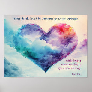 Inspirational Quote Watercolor Heart Poster