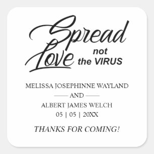 Inspirational Quote Wedding Sanitising Hand Gel Square Sticker