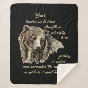 Inspirational Quote What Bears Teach Us Sherpa Blanket