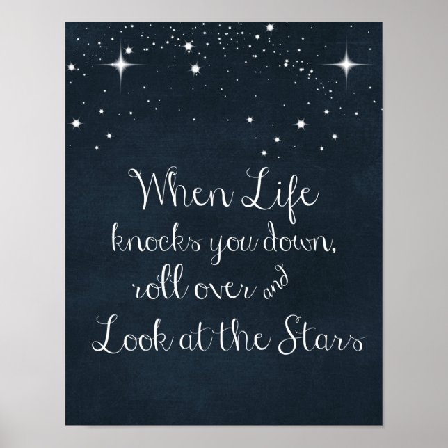 Inspirational Quote: When Life Knocks you Down Poster (Front)
