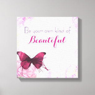 Inspirational Quote With A Watercolor Butterfly Canvas Print