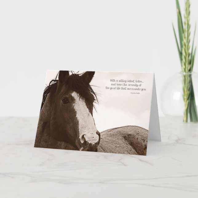 Inspirational Quote with Beautiful Horse Art Card (Front)