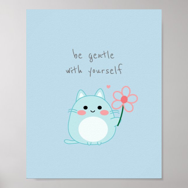Inspirational Quote with Lunar Cat Poster (Front)