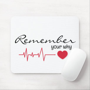 Inspirational Quote With Red Heartbeat Mouse Pad