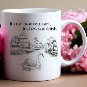 inspirational quote with swan coffee mug