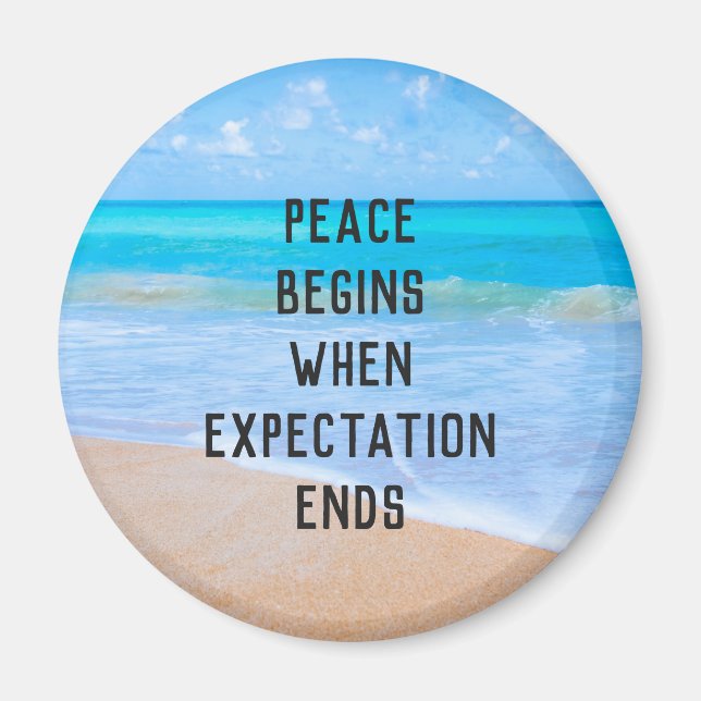 Inspirational Quote with Tropical Beach Scene Magnet (Front)