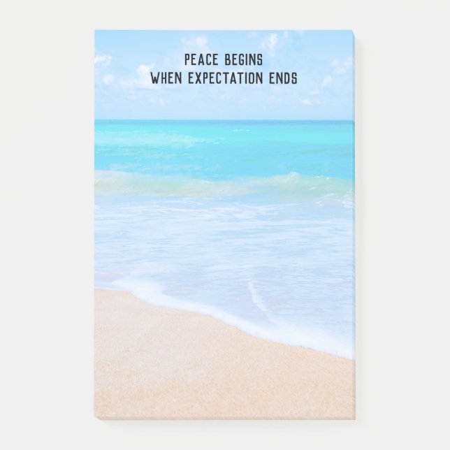 Inspirational Quote with Tropical Beach Scene Post-it Notes (Front)