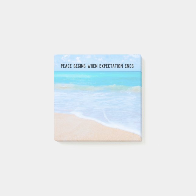Inspirational Quote with Tropical Beach Scene Post-it Notes (Front)
