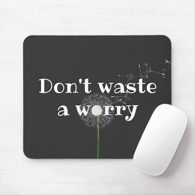 Inspirational Quote With White Dandelion Mouse Pad (With Mouse)