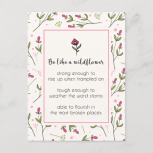 Inspirational Quote With Wildflower Pattern Postcard