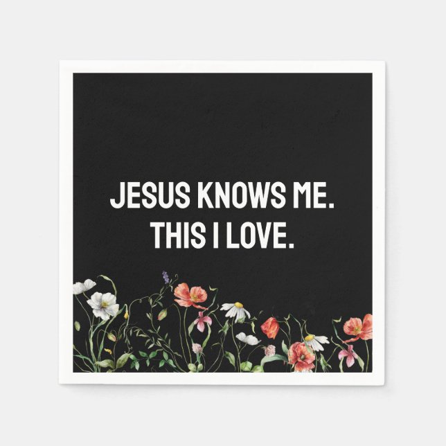 Inspirational Quote With Wildflowers Napkin (Front)