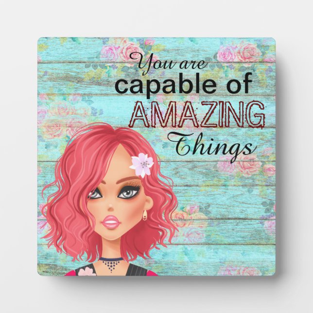 Inspirational Quote You Are Capable Plaque (Front)