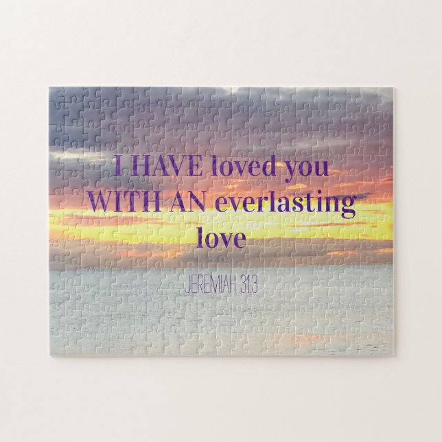Inspirational quotes Bible Verse Christian Sunset  Jigsaw Puzzle (Horizontal)