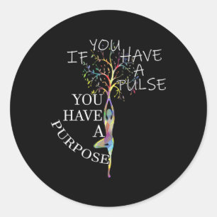 Inspirational Quotes Graphic Motivational Yoga Gif Classic Round Sticker