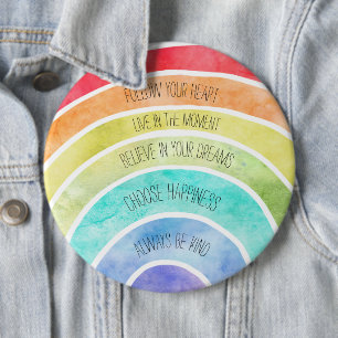 Inspirational Quotes Rainbow personalized 6 Cm Round Badge