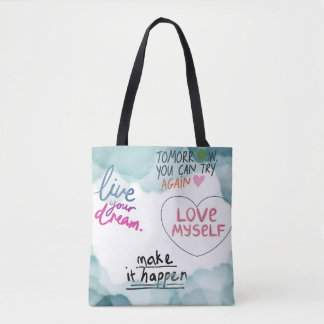 inspirational quotes tote bag