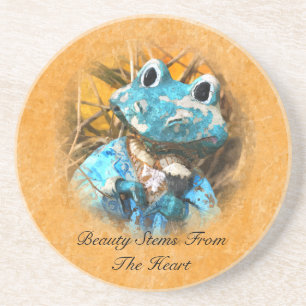 Inspirational Quotes You Are Beautiful Frog Prince Coaster