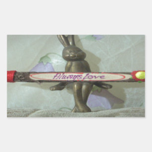 Inspirational Rabbit: Always Love Sign Art Print  Rectangular Sticker