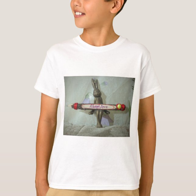 Inspirational Rabbit: Always Love Sign Art Print  T-Shirt (Front)