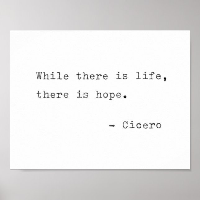 Inspirational Real Typewriter Quote - Cicero Poster (Front)