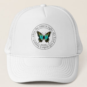 Inspirational Religious butterfly word art Trucker Hat