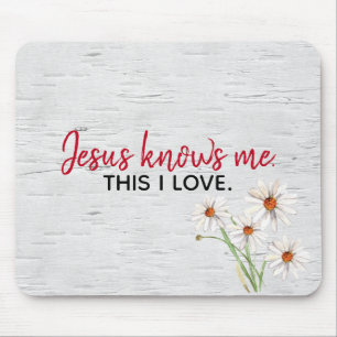 Inspirational Religious Quote On White Birch Mouse Pad