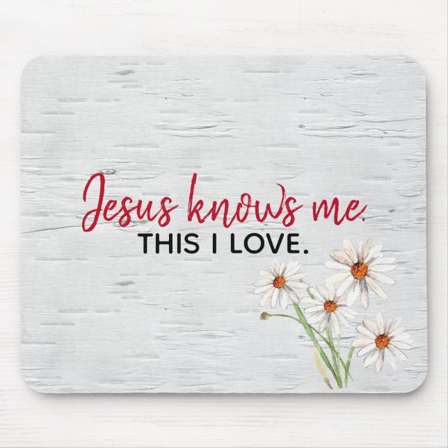 Inspirational Religious Quote On White Birch Mouse Pad (Front)