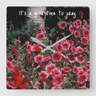 Inspirational Reminder to Pray Square Wall Clock