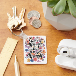 Inspirational Resilience and Strength Message Key Ring