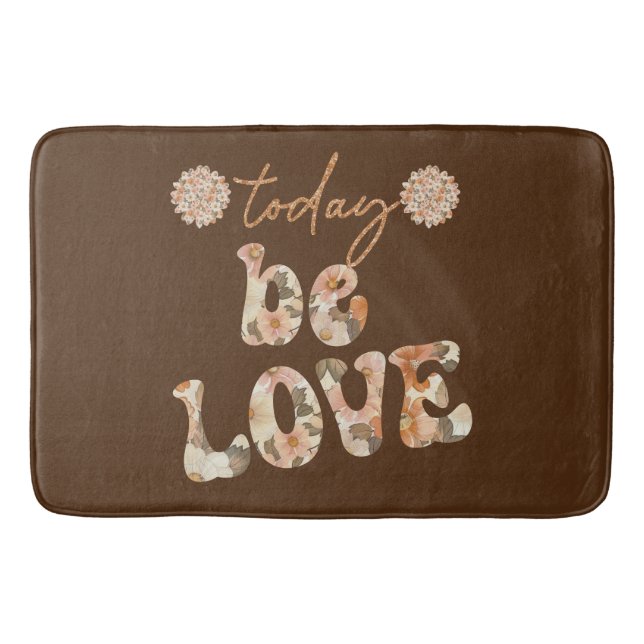 Inspirational Retro Inspired Love Affirmation Bath Mat (Front)