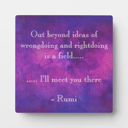 Inspirational Rumi Quote On A Purple Background Plaque Zazzle Com Au