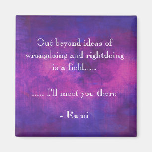 Inspirational Rumi Quote on Purple Abstract Magnet