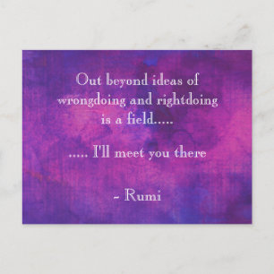 Inspirational Rumi Quote on Purple Abstract Postcard