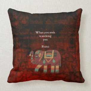 Inspirational Rumi What You Seek Quote Cushion