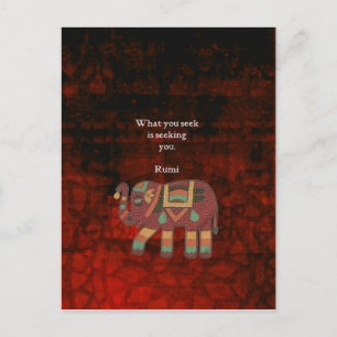 Inspirational Rumi What You Seek Quote Postcard