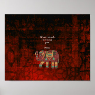 Inspirational Rumi What You Seek Quote Poster