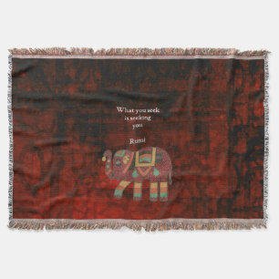Inspirational Rumi What You Seek Quote Throw Blanket