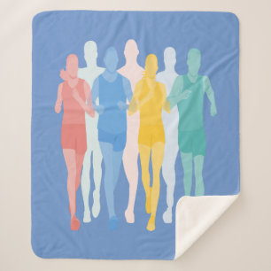 Inspirational Running Runners Marathon Run Sherpa Blanket